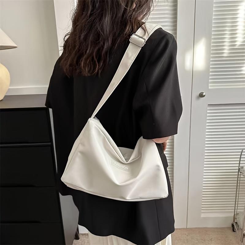 

Shoulder Bag For Women, Large Capacity Crossbody Tote, Fashionable Solid Color, Class Bag With Coin Pouch белый