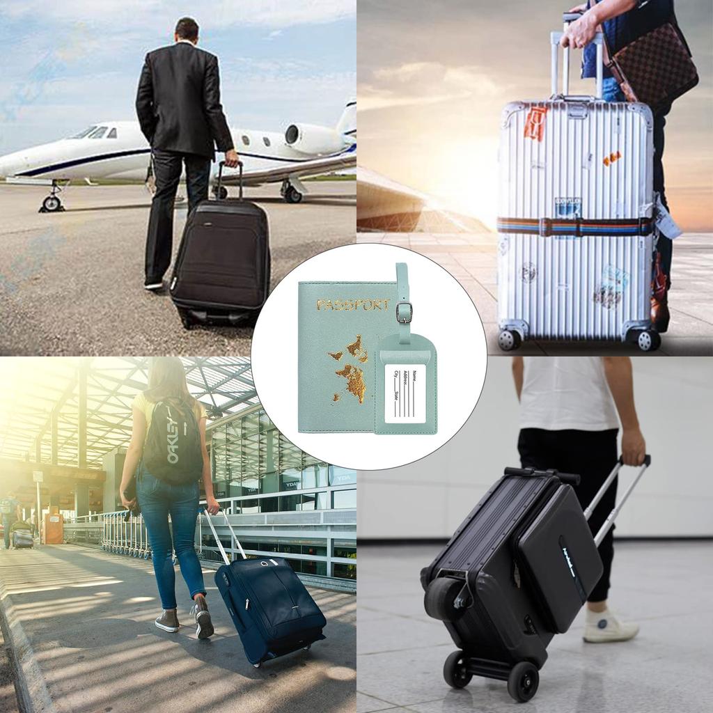 WUDQIJI Passport Passport Luggage Name Storage Set of Suitcase Luggage Suitcase Number Name Card Business Travel Case, Anti-Skimming, Cover, Tag, Tag,