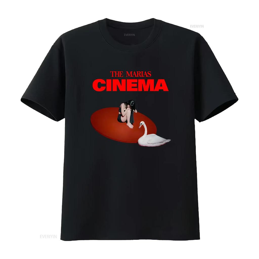 The Marias Cinema T Shirt Stylish Print with Woman and Swan Design for Fashionable Wear Vintage Washed Soft Unisex