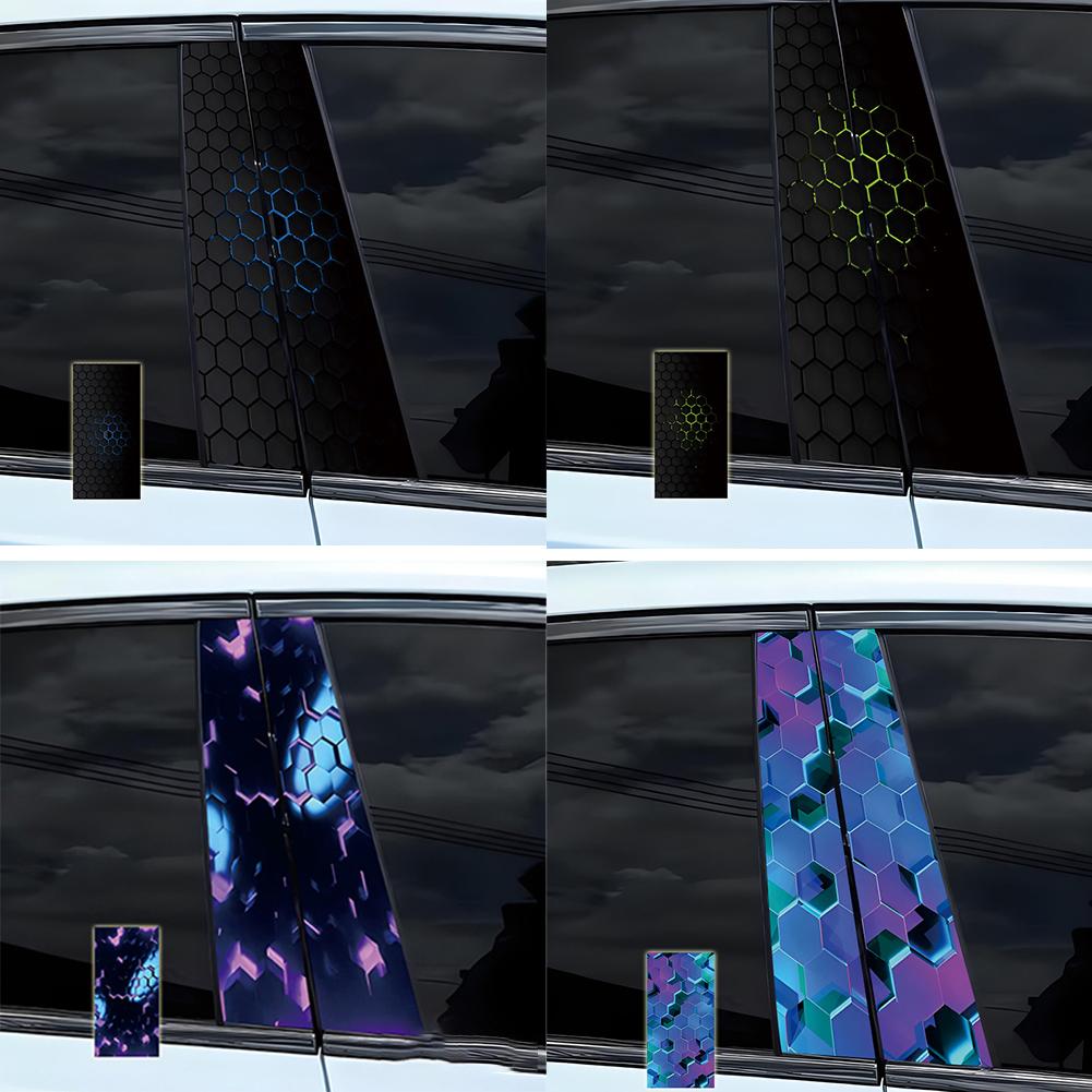 For Honeycomb Car B-pillar Waterproof Decal DIY Door Pillar Sticker Waterproof Exterior Accessories