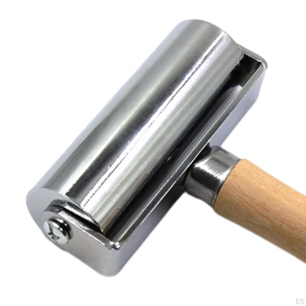 DIY Leder Rand Roller Rillen Rad Kleber Laminieren Werkzeug Creaser Glatter Holz Griff