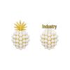 Luksuriøse ananasperle øredobber for kvinner - Sølvnål furukongle design