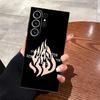 Flame Pattern Black Soft Phone Cover Case for Samsung Galaxy S25 Edge S23 Ultra S21 FE S24 Plus S20