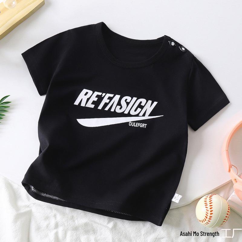 Kids' Cartoon Short Sleeve T-Shirt: Korean Style for Boys and Girls