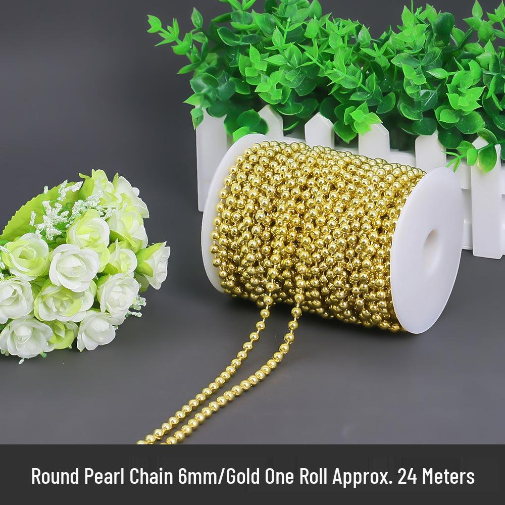 

Цепочка из золотых и серебряных бусин: Украшение для рождественской елки и декоративная гирлянда своими руками