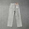 Pantaloncini in denim Corteiz Alcatraz da uomo con stella ricamata, lavaggio vintage, taglio dritto, casual, vita media