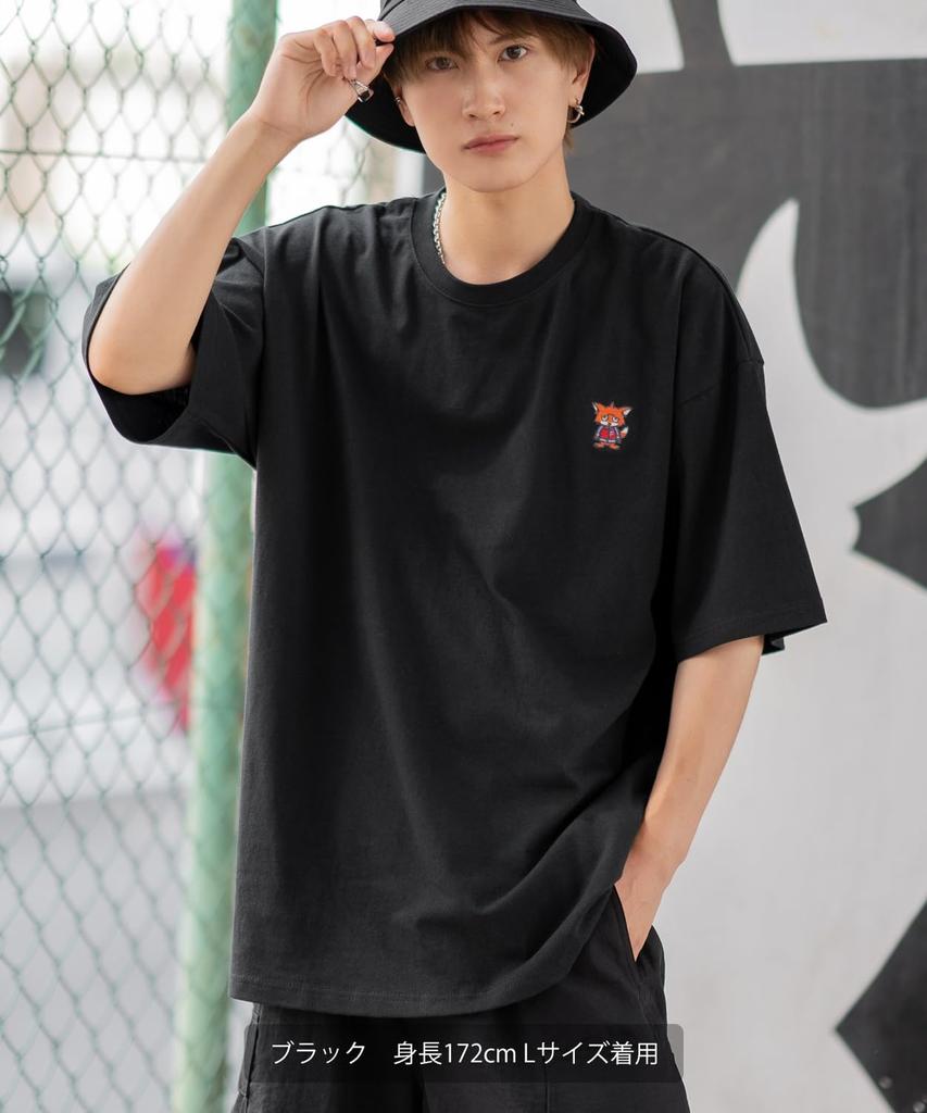 IMPROMES Casual SIDEWAYSTANCE Embroidered Downer Fox Short Sleeve T-Shirt, Men's, Ash