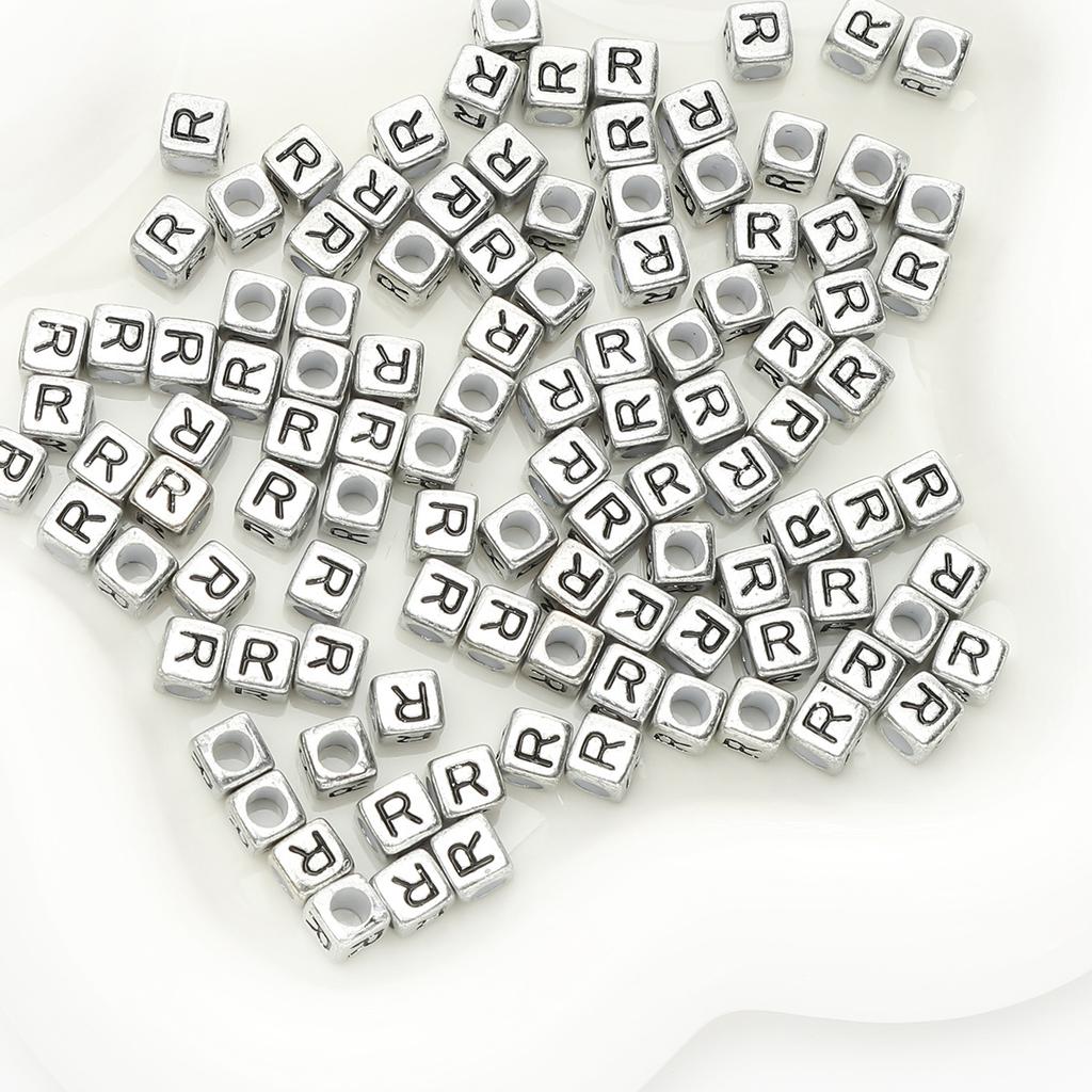 Mărgele Handmade Mărgele Acrilice Alfabet Mărgele Pătrate Mărgele Plate Mărgele Rotunde Handmade DIY Accesorii Bijuterii Mărgele Distanțiere Brățară Mărgele Înșirate Manual