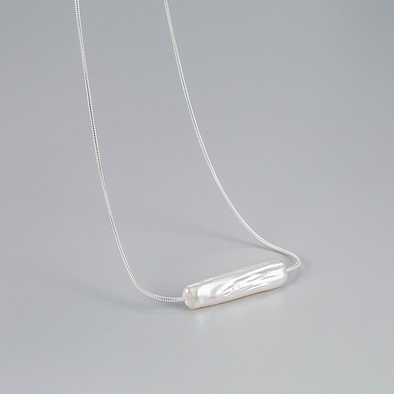Natural Freshwater Pearl Necklace Baroque Small Strip Collarbone Chain Personalized Design Premium Sweater Chain