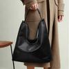 Women's Hobo Bag Genuine Leather Second Layer Soft Cowhide Handbag Black Fashion Shoulder Bag for Everyday Use