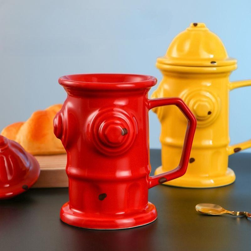Creative Fire Hydrant Ceramic Cup, Red Three-dimensional Shaped Water Cup, High-value Mug