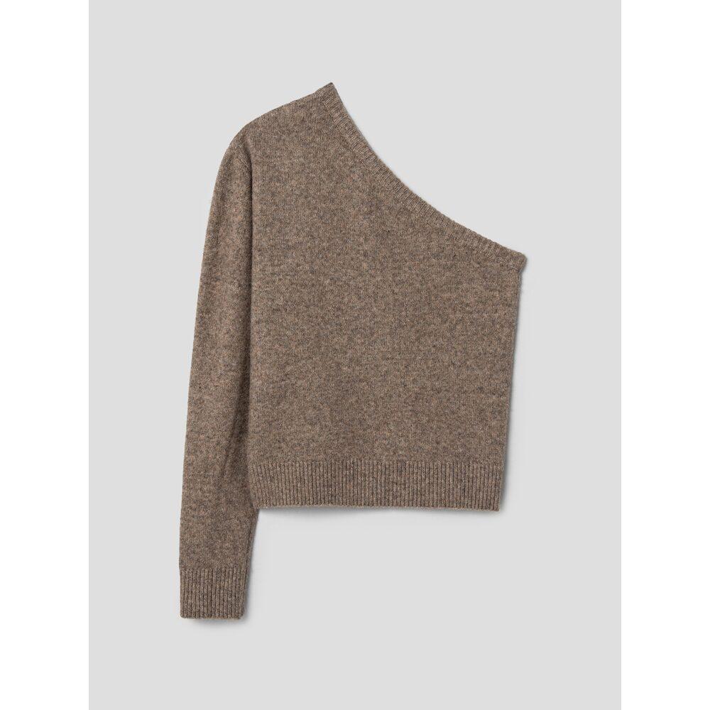 Anggae Moss Oneoff Shoulder Pullover Beige
