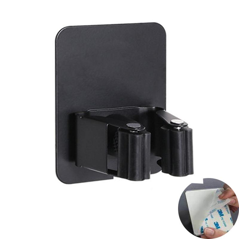 Крючок для швабры из нержавеющей стали настенный органайзер для швабры стеллаж для хранения щеток вешалка для метлы подвесной держатель для швабр для кухни ванной комнаты зажимы A чёрный 539₽