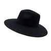 Sombrero de Copa Jazz de Lana Negra de Ala Ancha para Hombres y Mujeres, Versátil en Otoño e Invierno, Fieltro Retro Británico, Calle Europea y Americana