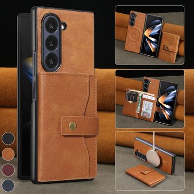 MagSafe Kabellose Lade Geldbörse Karten Handyhülle Für Samsung Galaxy Z Fold 7 6 5 4 3 Fold7 Fold6 Fold5 Flip Geldbörsenhalter Abdeckung