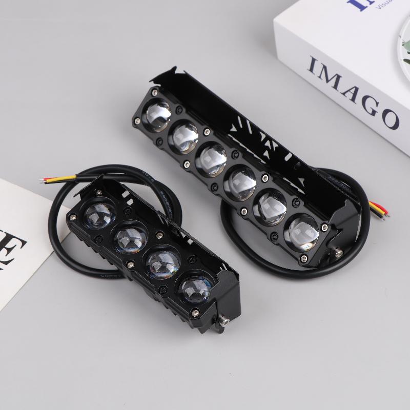 Motorcycle Led Spot Light Dual Color Hi/Low Beam Fog Lamps For Car Trucks Suv Utv Mini Lens Headlight Driving Light
