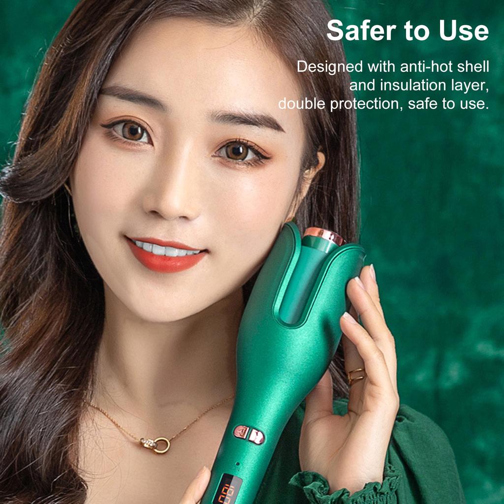 Auto Hair Curler Automatic Curling Iron Negtive Ion Hair Care with Rotate Left and Right Portable