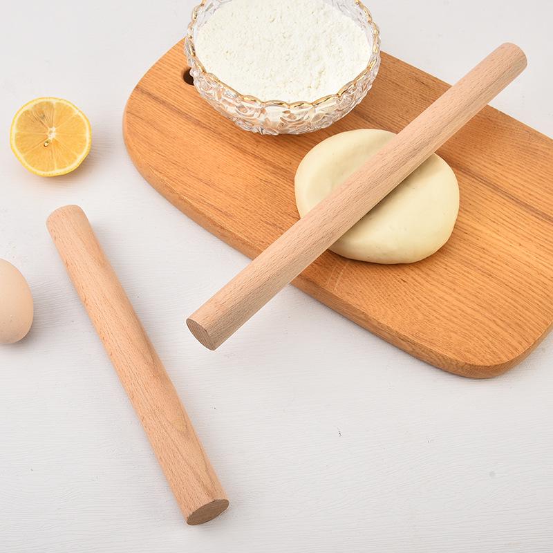 Buchenholz Nudelholz Set: Große und kleine Teigroller zum Backen und für Klöße