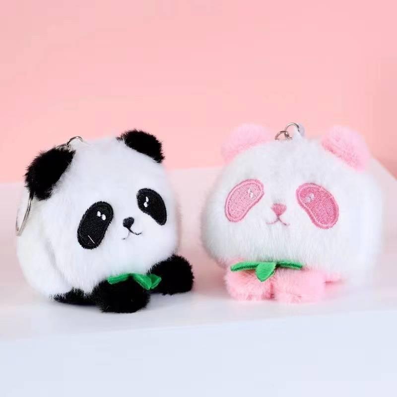 Adorable Cartoon Panda Plush Keychain Toy Cute Stuffed Bag Charm Gift For Couples