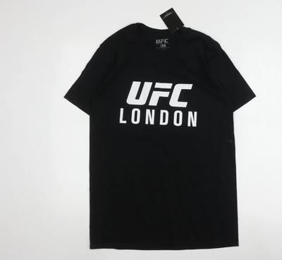 T-shirt Sportiva da Uomo UFC Nera Media, Stampa Grafica