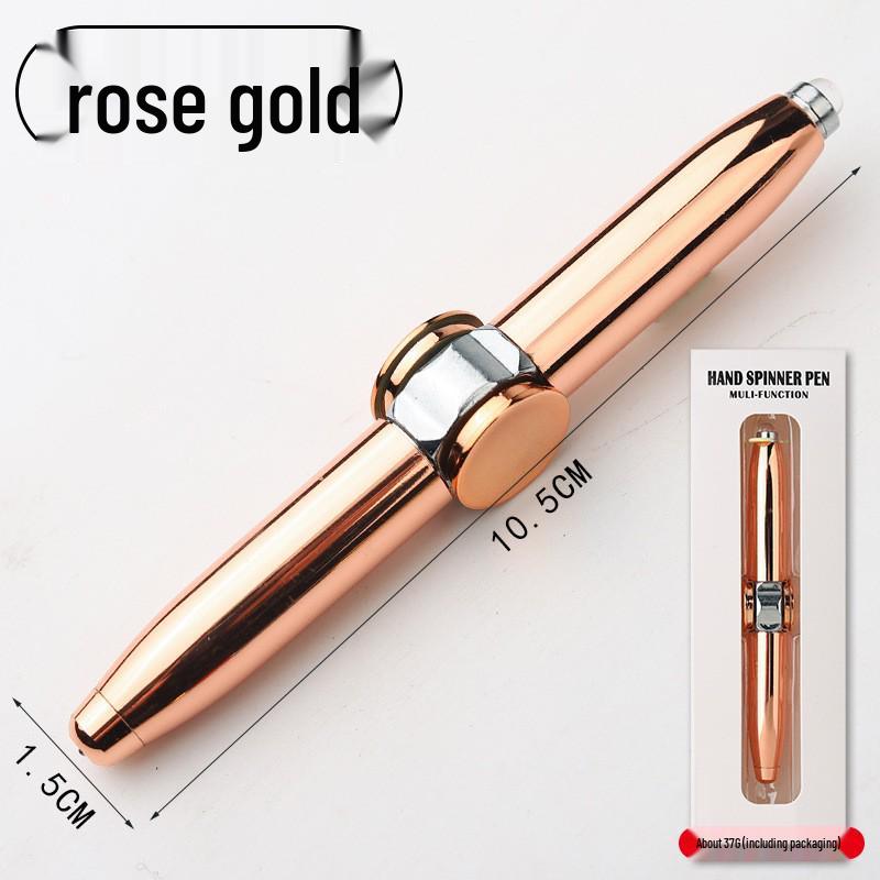 Creative Luminous Multifunction Spinner Pen with LED Light – Writable Decompression Ballpoint.