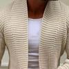 Men Sweater Coat Solid Color Cardigan Long Sleeves Open Stitch Rough Surface Thick Elastic Knitting Business Spring Sweater Jacket for Daily Wear