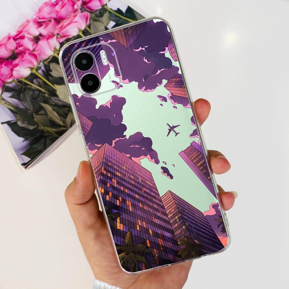 For Xiaomi Redmi A2 Case Redmi A2+ Luxury Painted Cover Clear Silicone Soft TPU Phone Case For Xiaomi Redmi A2 Plus RedmiA2 Bags