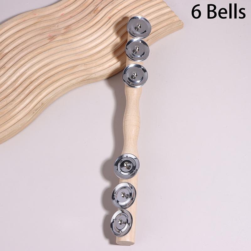 Orff Wooden Hand 3/6 Bell Portable Percussion Instrument For Music Enthusiast Baby Wooden Rattle Kids Educational Toys