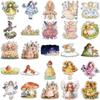 50 Fairy Tale Princess PET Transparent Stickers for Water Bottles, Phones, and Computers