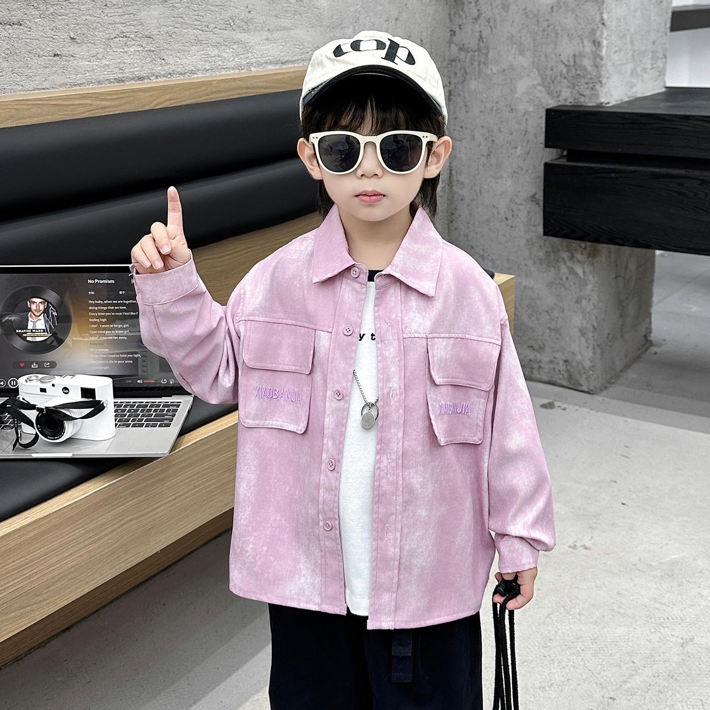 

2025 Boys Fashionable Shirt Jacket - Versatile Spring & Autumn Wear 110 cm рожевий