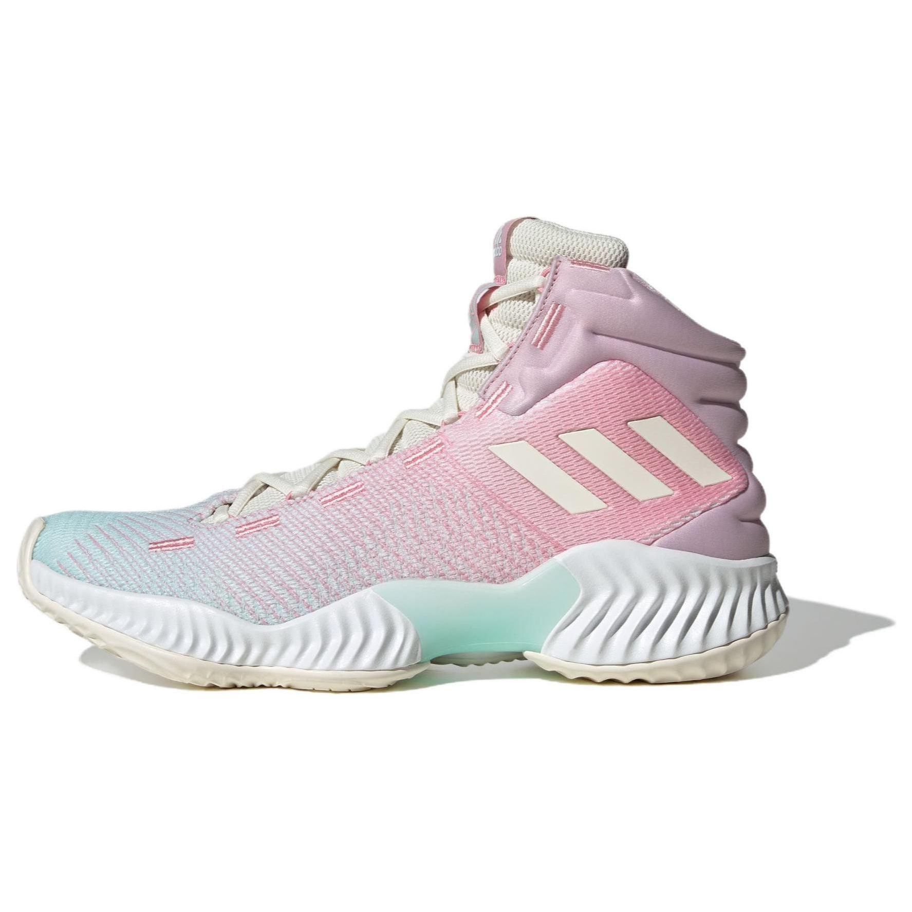

Adidas Pro Bounce Mid 2018 розовые синие унисекс кроссовки белые IG4496 42