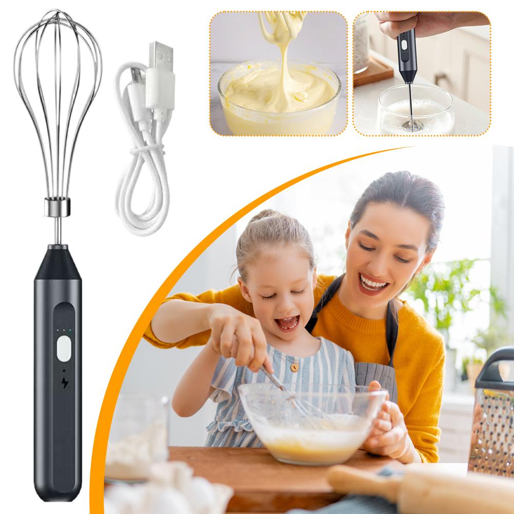 Milk Frother 3 Speed Electric Whisk For Cooking Coffee Egg Mixing 800mAh Battery USB Rechargeable Handheld Cordless Kitchen Tool