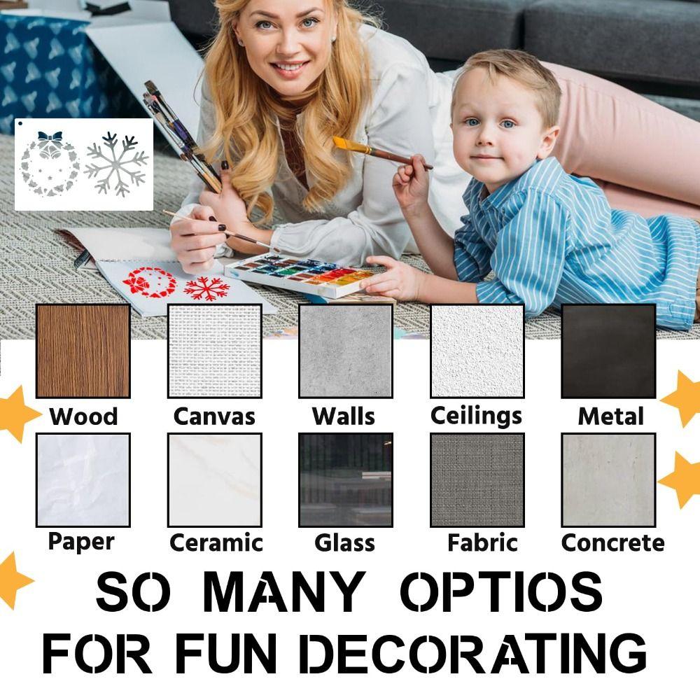 50pcs/set New Letter DIY Painting Stencil Set Reusable Hollow Painting Templates PET Washable Craft Stencils Doodling Supplies