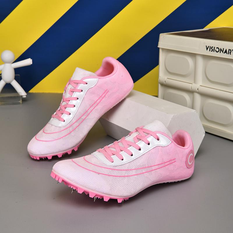 Professional Men Track & Field Shoes Anti Slip Wear-resistant Sneakers Trendy Elastic Athlete Sprint Shoes Student Nail Shoes