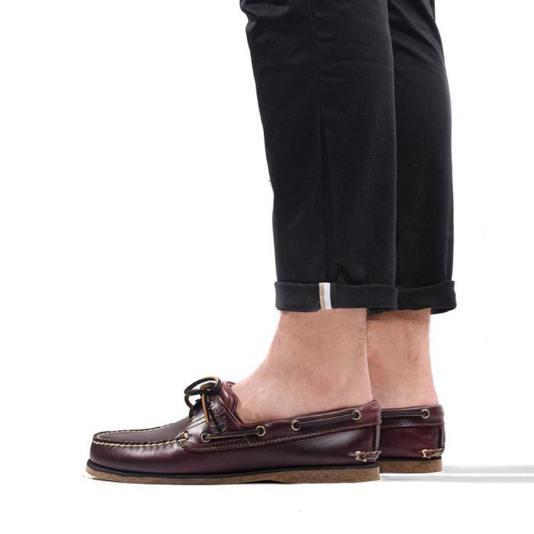 Timberland Top Grain Cow Leather Boat Shoes Men's Brown Wide Fit (Unisex) Boat Shoes 25077
