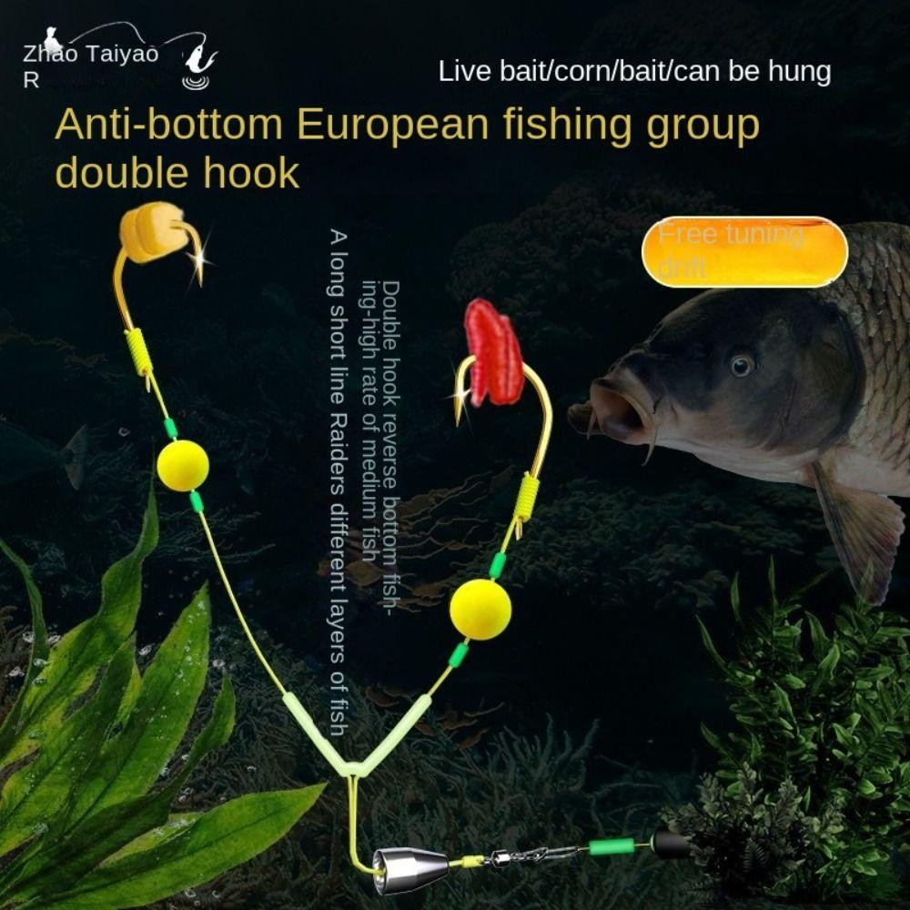 3pcs Suspension Fishing Hair Rigs Hook Anti Bottom Carp Rigs Fishing Lure  Fishing Tackle