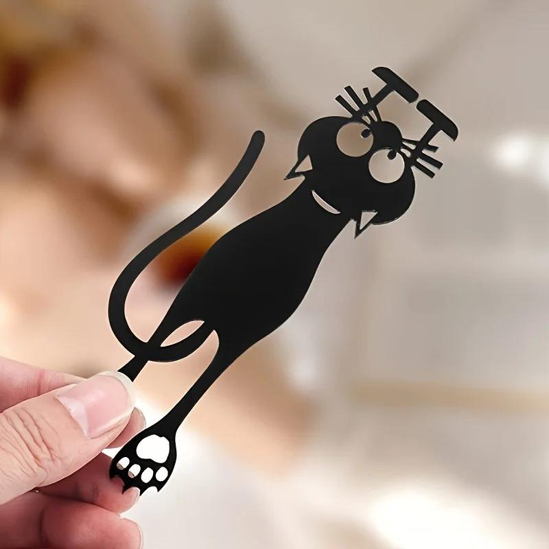 Funny Cat Silhouette Bookmarks Creative Paper Page Clips for Novels Textbooks & Stationery Organization