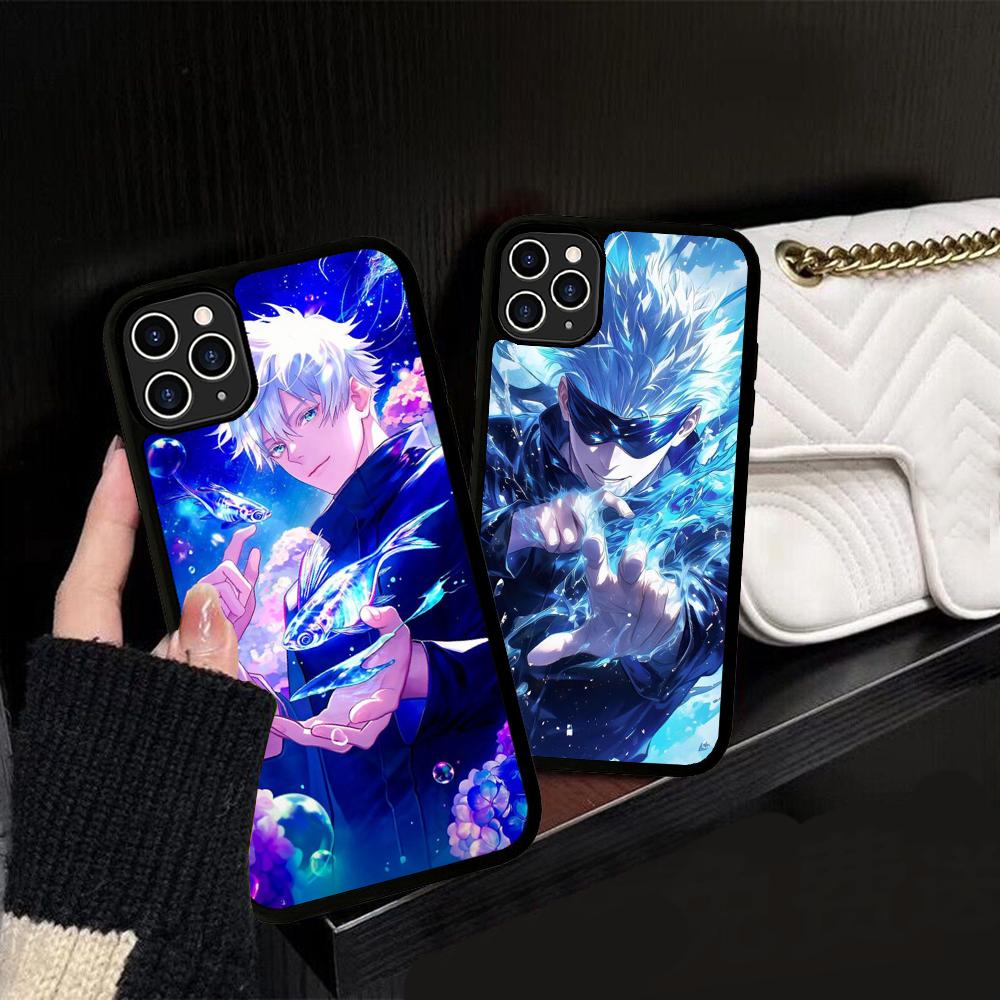 Cartoon Gojo Satoru Characters Phone Case Silicone PC+TPU For For IPhone 11 12 13 14 15 16 Plus Pro Max Cover