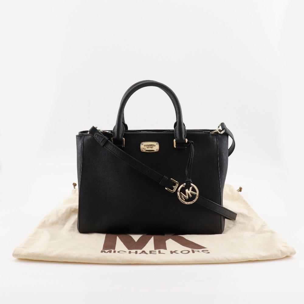 Michael Kors 2WAYShoulder Handbag 35S6GSOT2L black leather Women Used