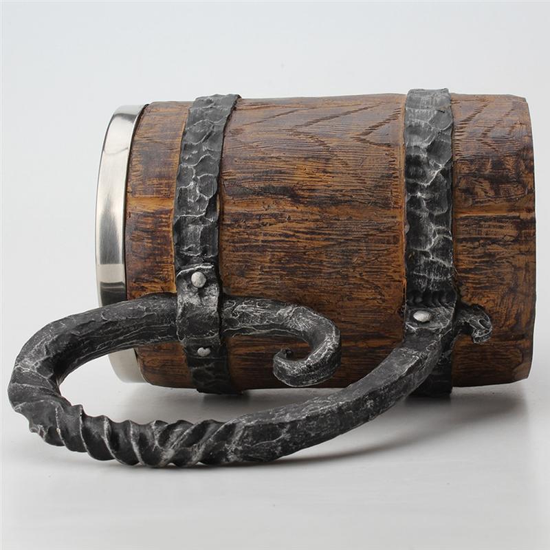2026+ Drinking Mug Sealed Simulation Log Double Stainless Steel Mug Gift Home Cup Wood Color