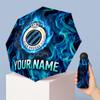 Club Brugge FC Manual Five Fold 8 Rib Umbrella Support Custom Text, Lightweight Travel Umbrella