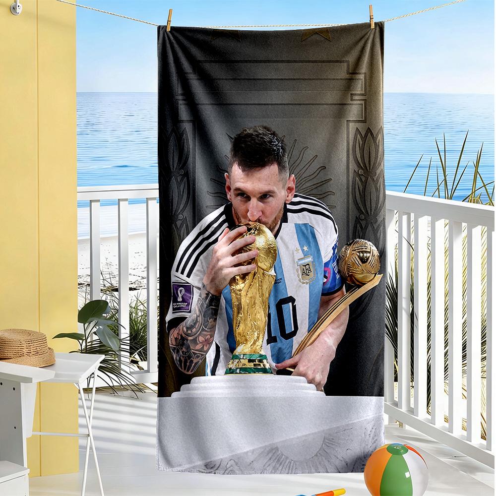 Messi Beach Towel Super Soft Microfiber Quickdry Fabric Comfortable Lightweight Portable for Swimming,Beach,Camping, Travel, Beach Accessories,Gym