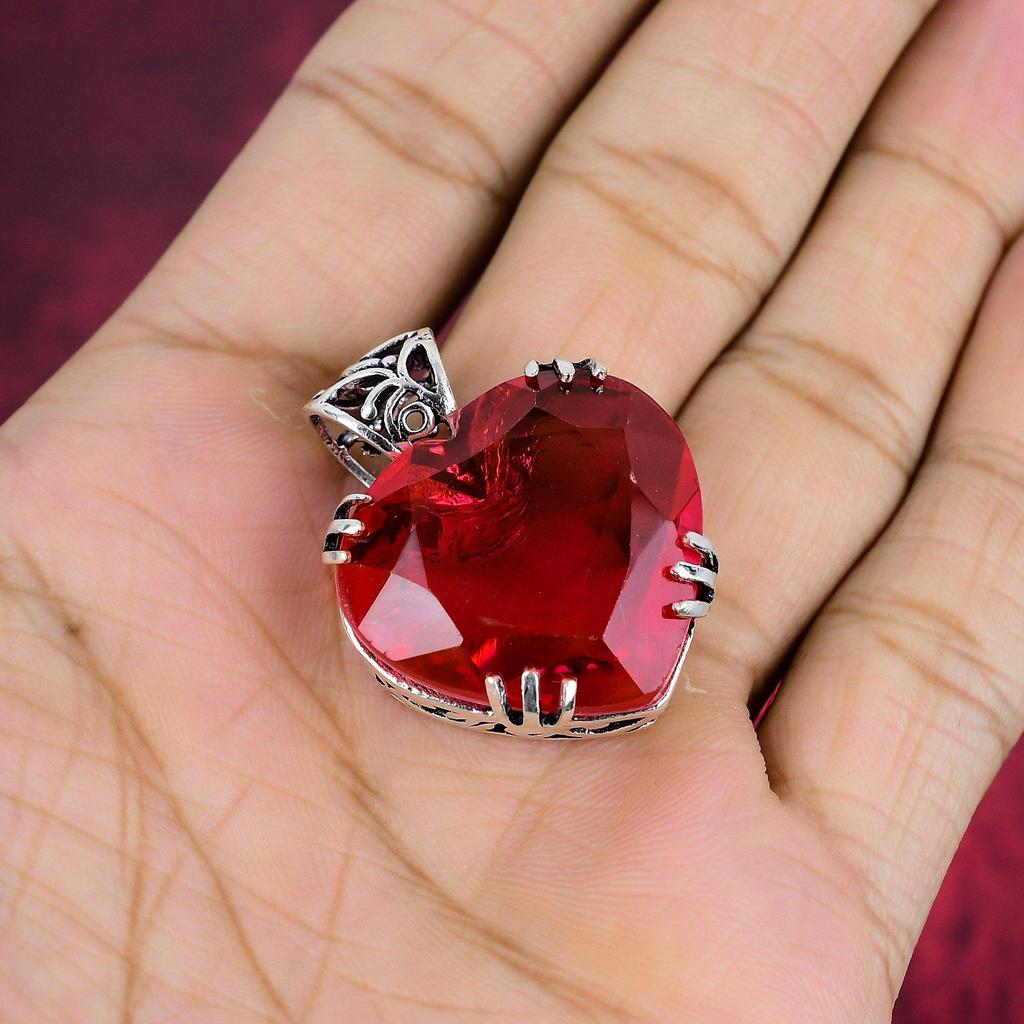 Rubellite Pendant, 925 Sterling Silver Pendant Gemstone Jewelry, Handmade Pendant Amazing Jewelry, Gift For Her