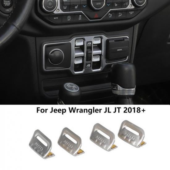 Dashboard Window Glass Control Switch Button Trim Cover For 18+ Jeep Wrangler JL