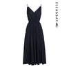 ELLASSAY Women's Autumn/Winter Cotton Blend Deep V-neck Dress
