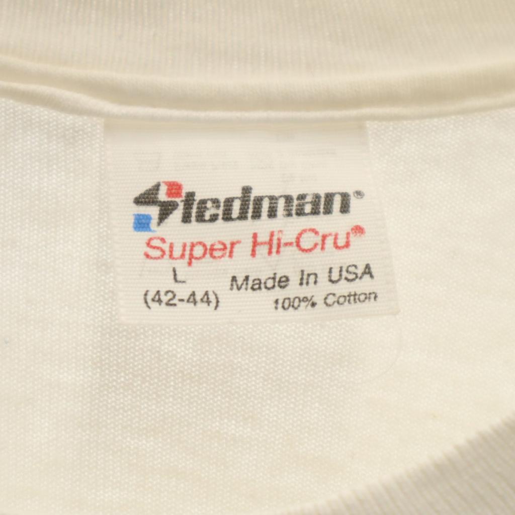 STEDMAN 90s Made in USA Old Back print Short sleeve T-shirt L white Men's Used
