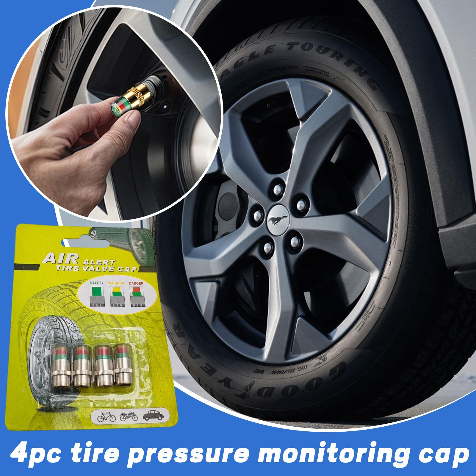 

TPMS Tire Pressure Cap, 4-Piece Set Of Tire Pressure Monitoring Caps With Indicators For International One Size