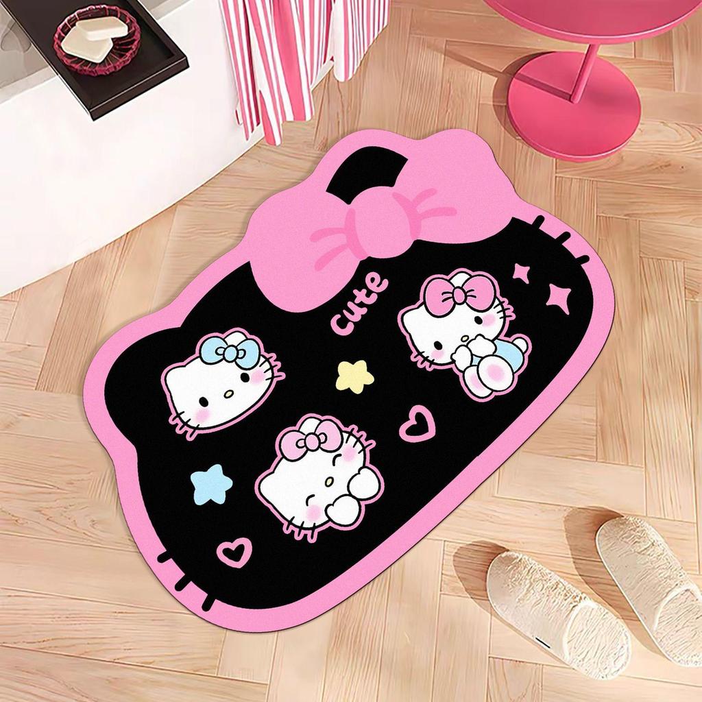 Hello Kitty Quick-Dry Non-Slip Diatomaceous Earth Bath Mat - Absorbent and Easy to Clean