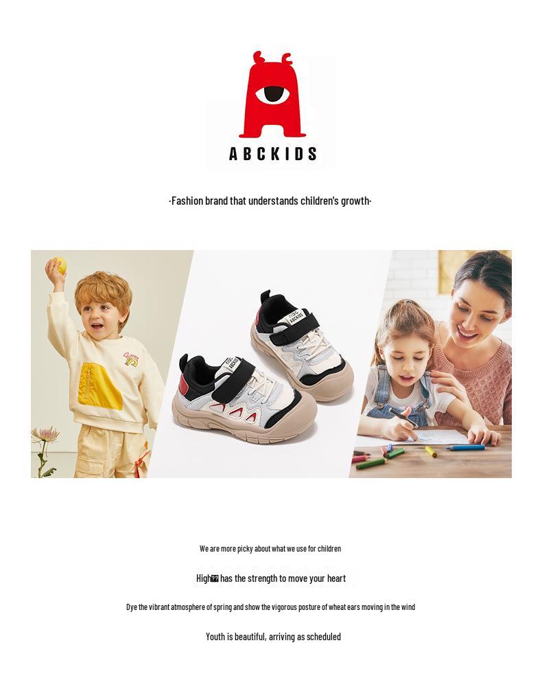 ABCKIDS Girls' Velcro Sneakers - 2025 Autumn Breathable Casual Running Shoes