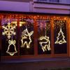 LED Christmas Suction Cup String Lights Battery Box Transparent Deer Bell Snowflake Christmas Tree Colored Lights Holiday Decoration Lights